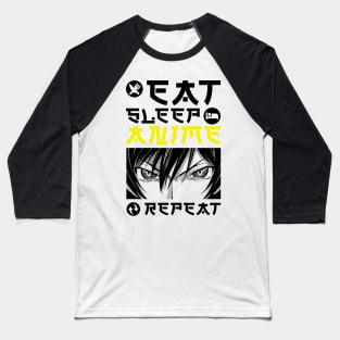 EAT SLEEP ANIME REPEAT Baseball T-Shirt